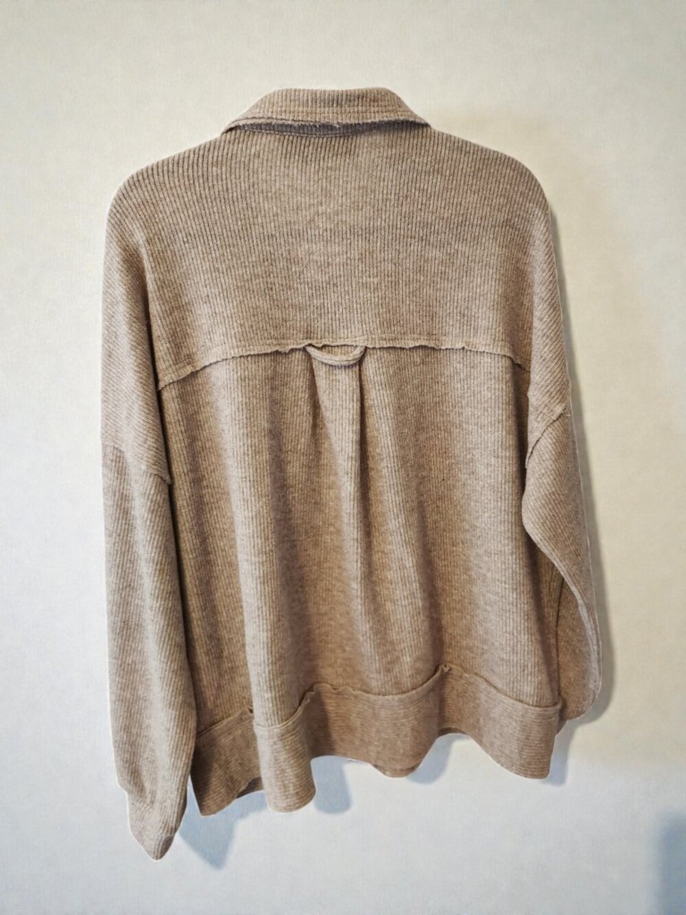 White Birch Black Label Shacket Large Cozy Ribbed Button Down Jacket - Picture 8 of 11